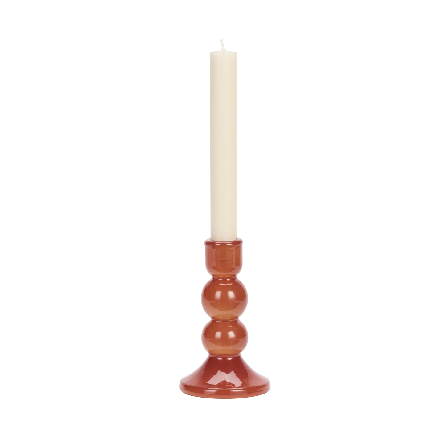 Glass Candleholder, Red - THE BRISTOL ARTISAN