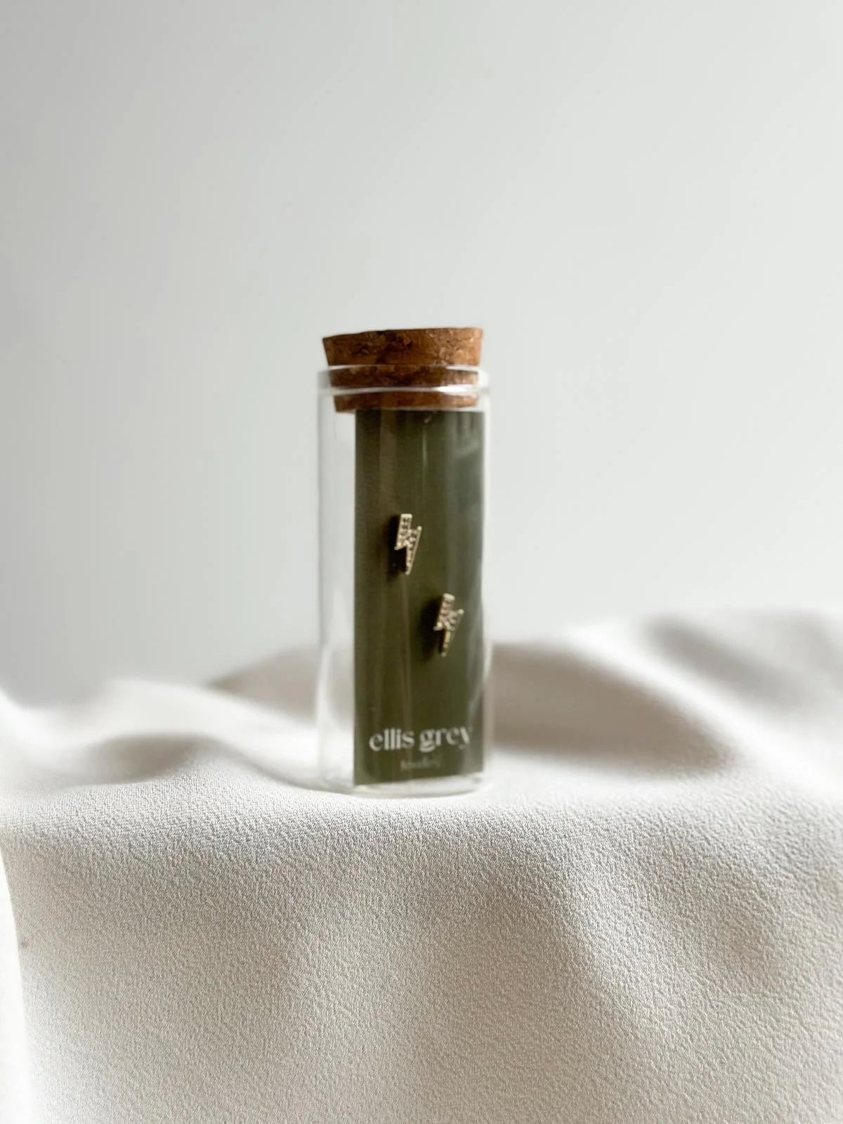 Glass Vial - 18k Gold Lightening Stud Earrings - THE BRISTOL ARTISAN