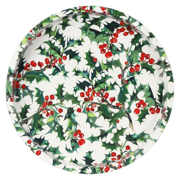 Holly Round Tin Tray - THE BRISTOL ARTISAN