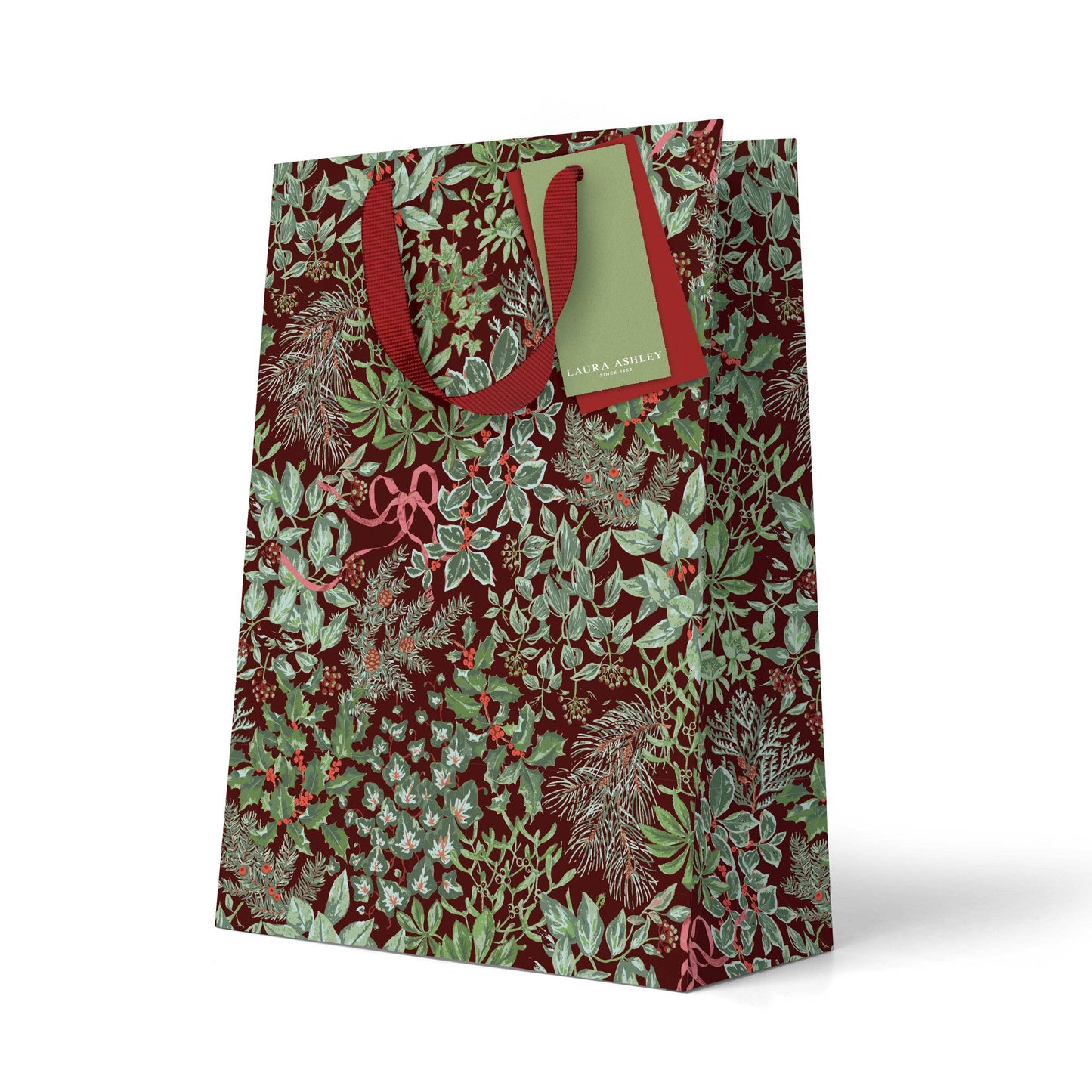 Holly and Bows Gift Bag - Large - THE BRISTOL ARTISAN