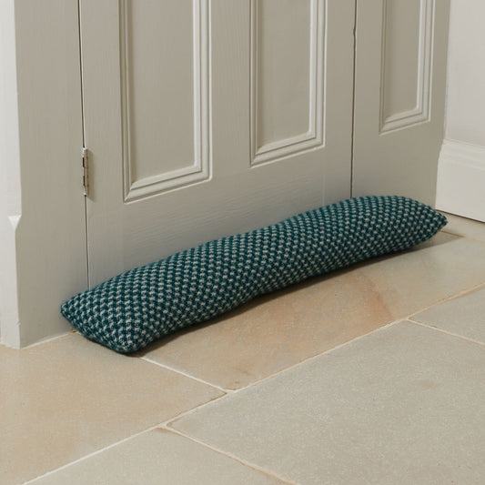 Draught Excluder - Twill Silver & Emerald - THE BRISTOL ARTISAN