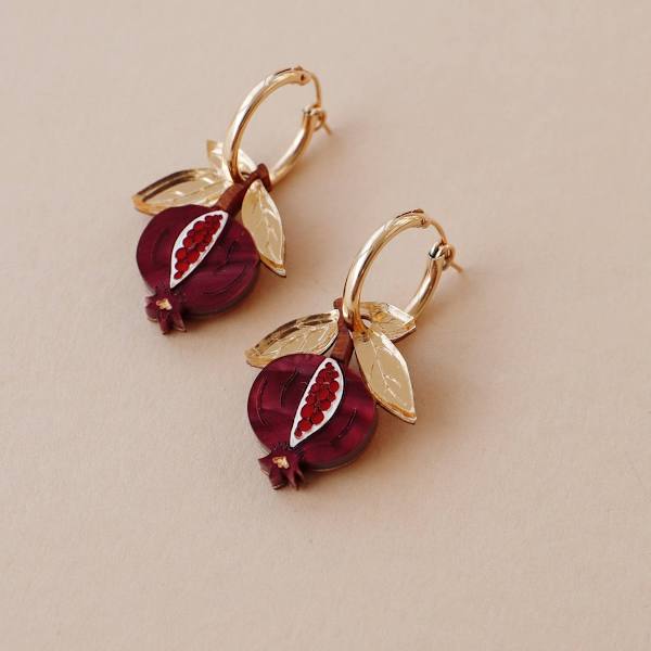 Pomegranate Hoops by Wolf & Moon - THE BRISTOL ARTISAN