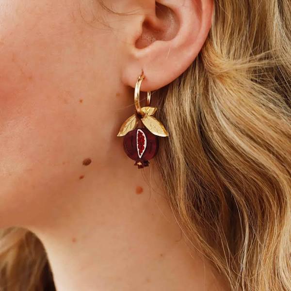 Pomegranate Hoops by Wolf & Moon - THE BRISTOL ARTISAN