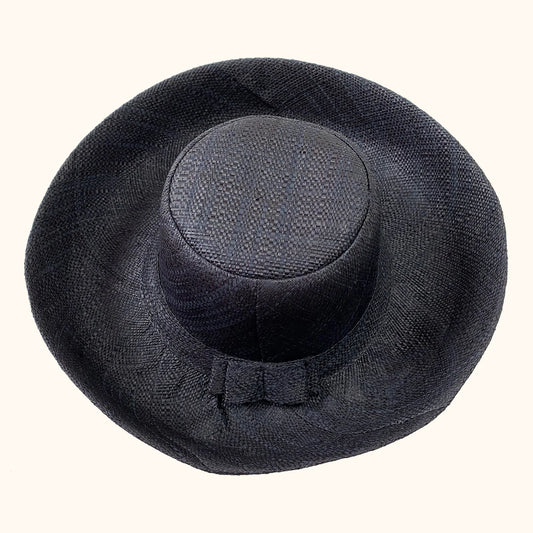 Large Raffia Summer Hat - Black