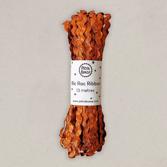 Metallic Ric Rac Ribbon 13m - Copper - THE BRISTOL ARTISAN