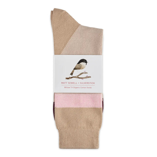 Silverstick Willow Tit Organic Cotton Socks, size 8-10 - THE BRISTOL ARTISAN