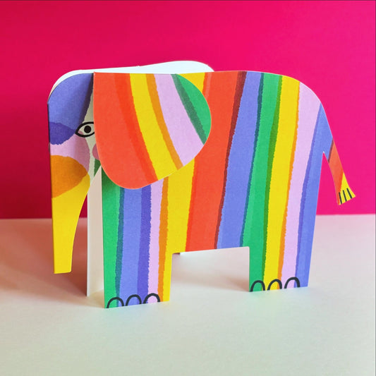 Striped Elephant Standing Card - THE BRISTOL ARTISAN