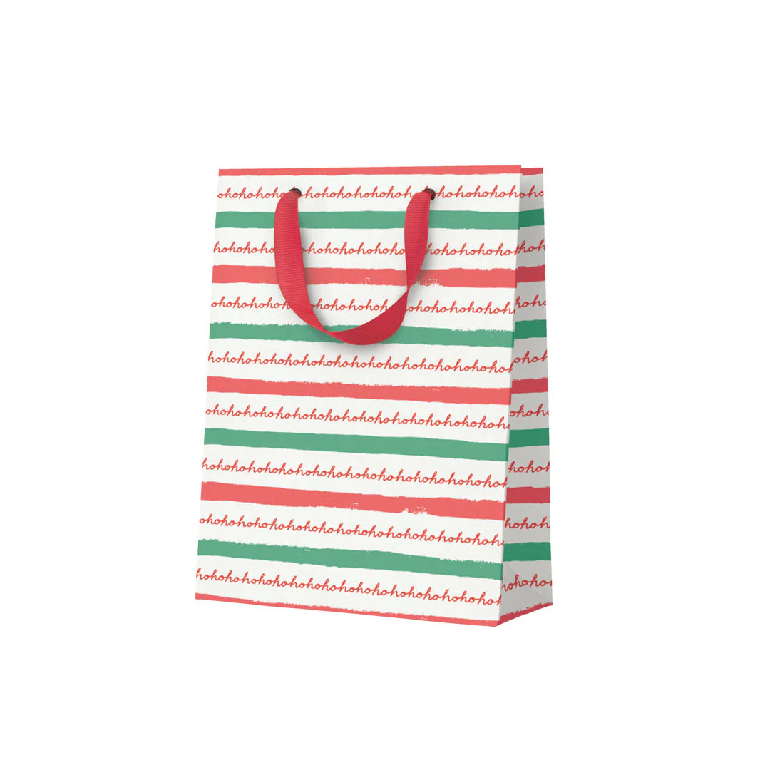 Ho Ho Ho Stripe Small Gift Bag - THE BRISTOL ARTISAN