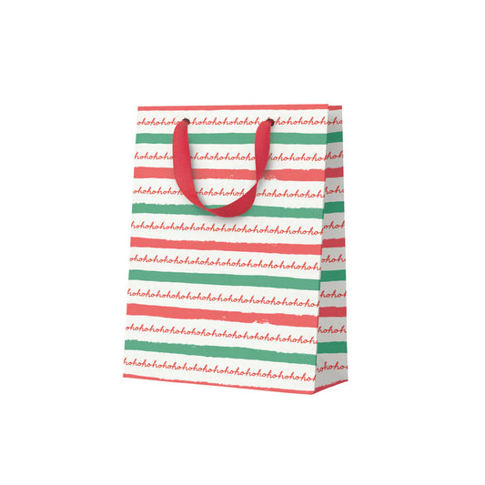 Ho Ho Ho Stripe Small Gift Bag - THE BRISTOL ARTISAN