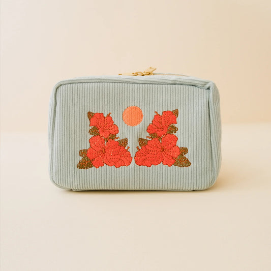 Sky Blue Corduroy Makeup Bag - THE BRISTOL ARTISAN