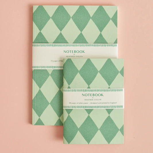 A6 Green Harlequin Notebook - THE BRISTOL ARTISAN