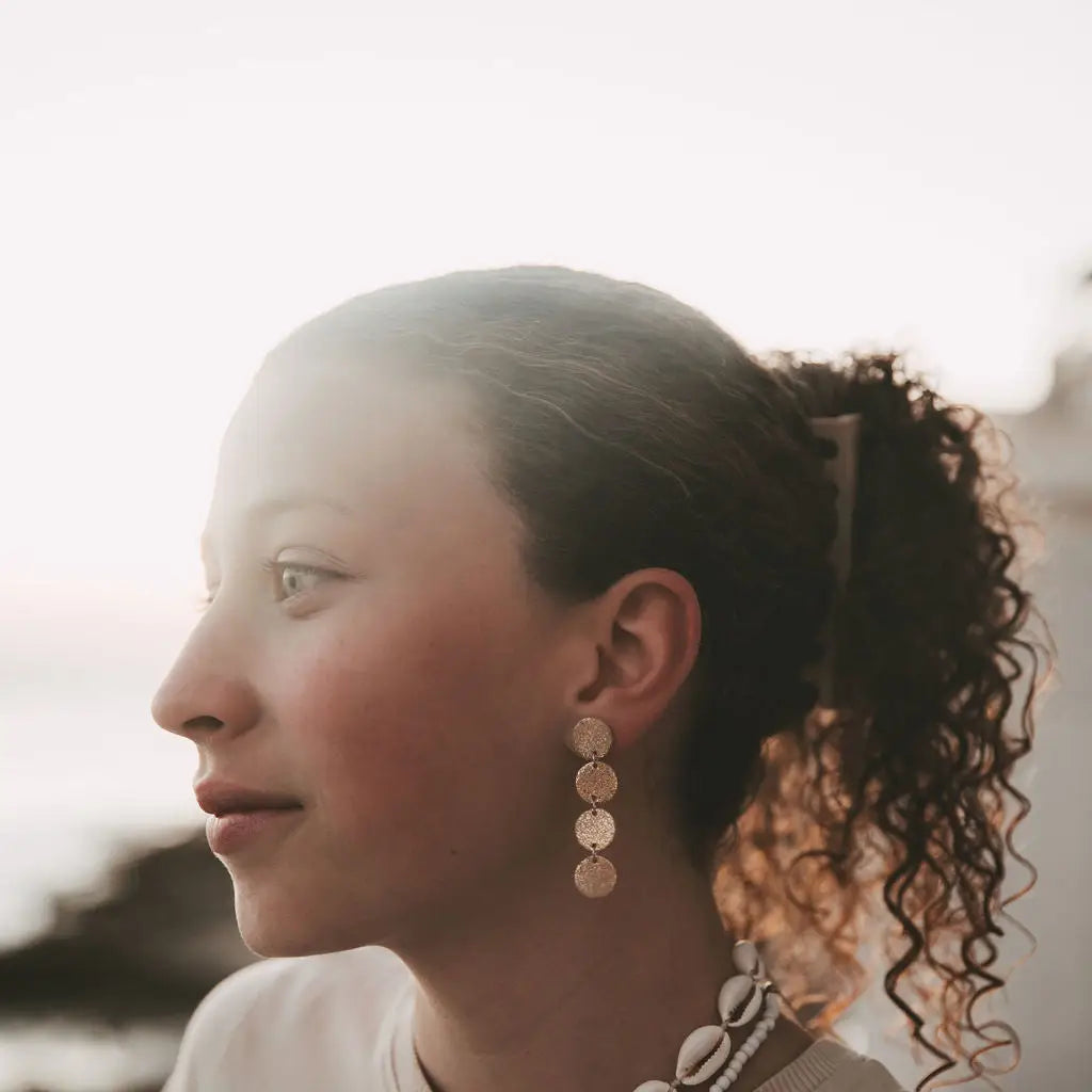 Caja Leather Dangle Earrings - Silver - THE BRISTOL ARTISAN