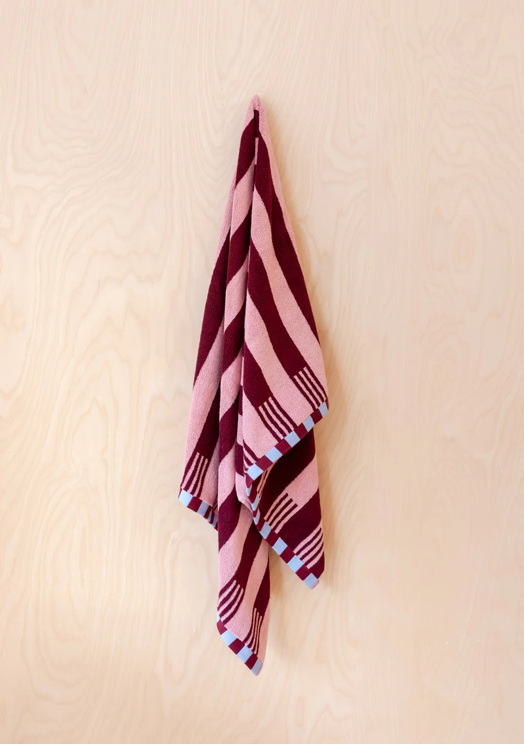 Terry Cotton Towels in Pink Stripe - THE BRISTOL ARTISAN