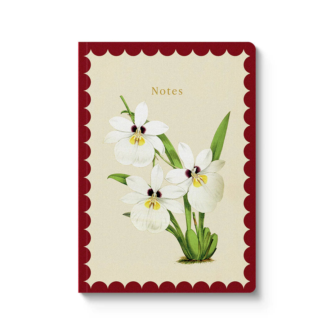 White Orchid Paperback Bound A5 Notebook - THE BRISTOL ARTISAN