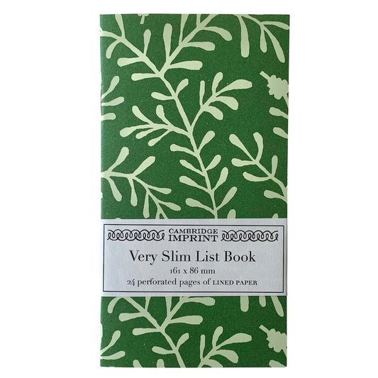 Very Slim List Book - Sprig Pea Green - THE BRISTOL ARTISAN