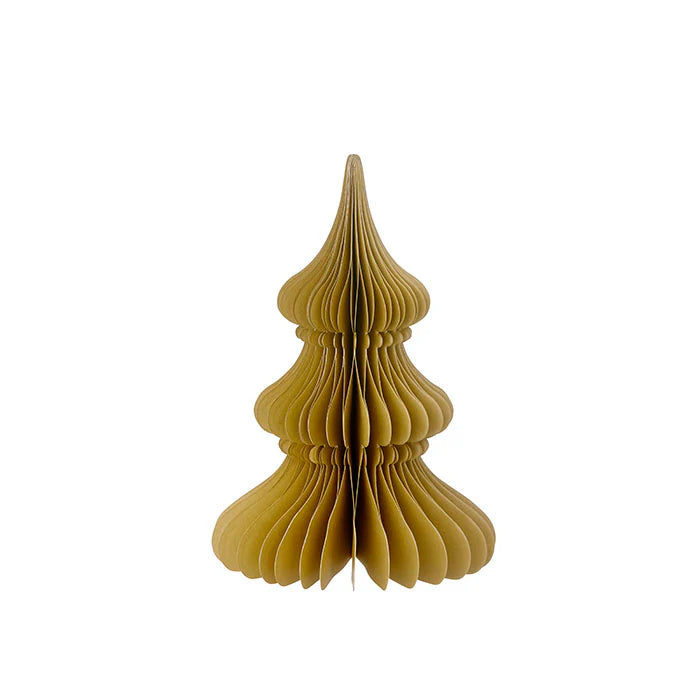Honeycomb paper tree decoration - Ochre - THE BRISTOL ARTISAN