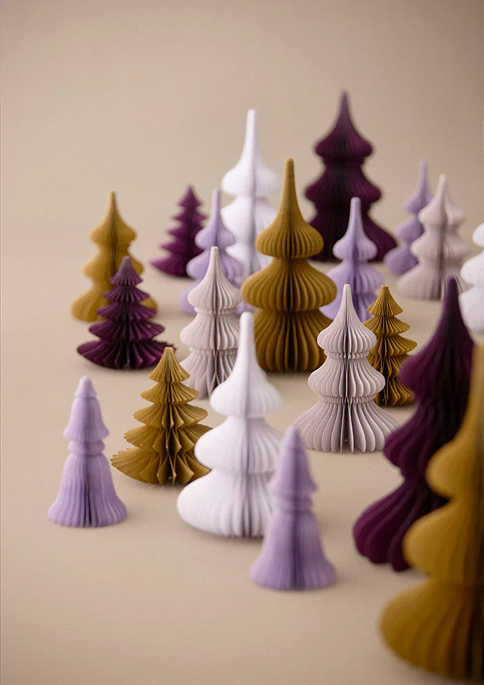 Honeycomb paper tree decoration - Ochre - THE BRISTOL ARTISAN