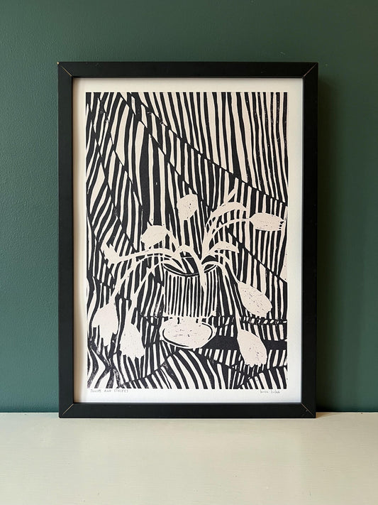 Tulips and Stripes A3 Print - THE BRISTOL ARTISAN