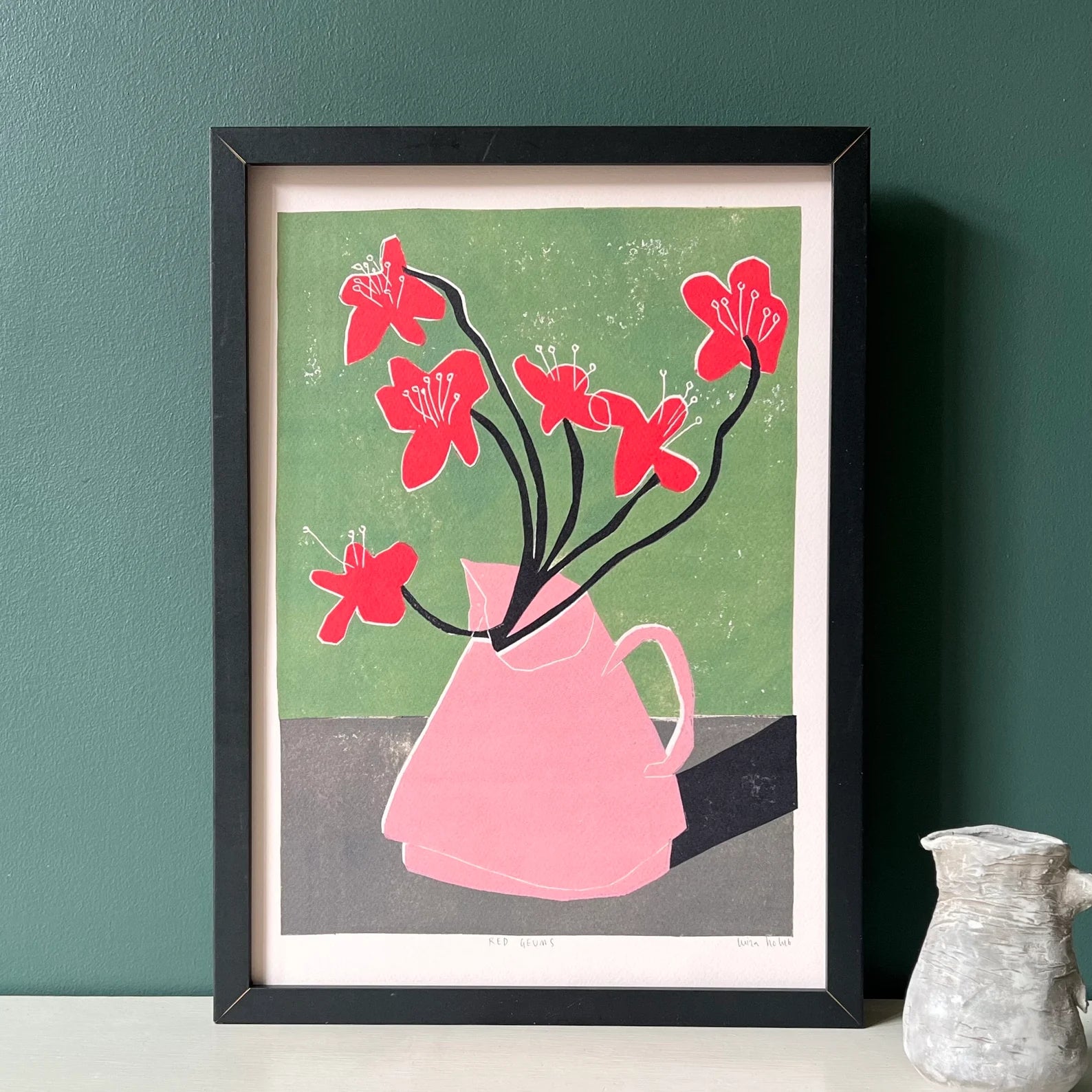 Red Geums A3 Print - THE BRISTOL ARTISAN