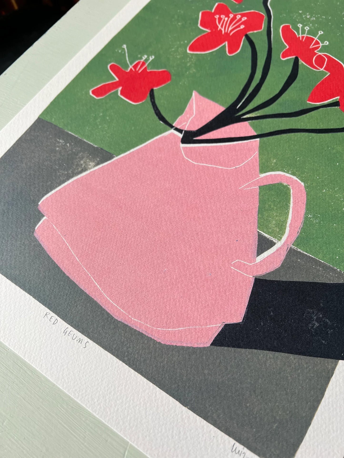 Red Geums A3 Print - THE BRISTOL ARTISAN