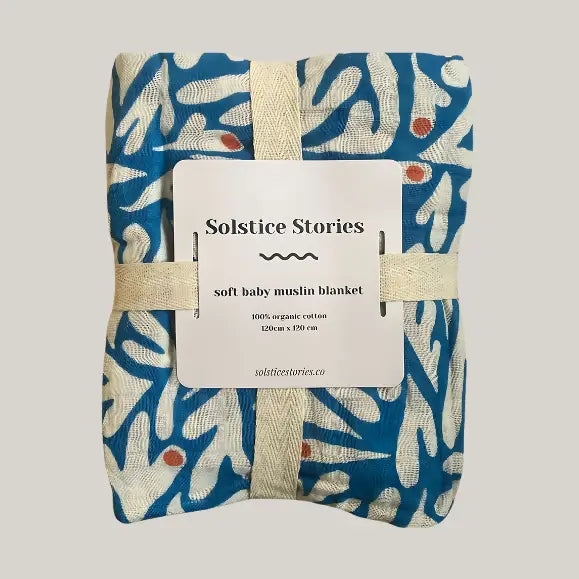 Large Organic Cotton Muslin Blanket - Coconut Grove - THE BRISTOL ARTISAN