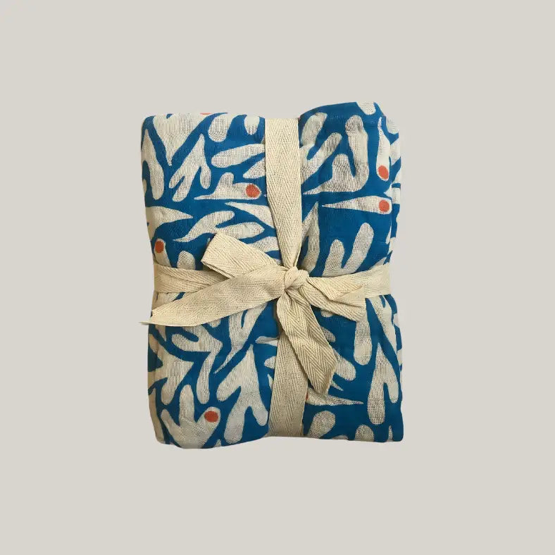 Large Organic Cotton Muslin Blanket - Coconut Grove - THE BRISTOL ARTISAN