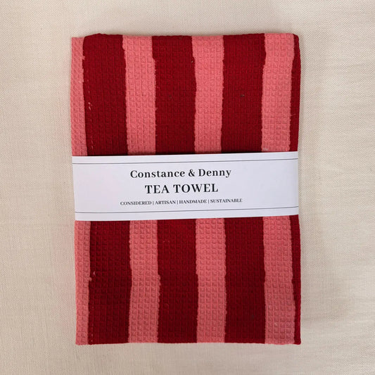 Wide Stripe Terracotta Tea Towel - THE BRISTOL ARTISAN