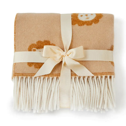 Merino Wool Lion Baby Blanket - THE BRISTOL ARTISAN