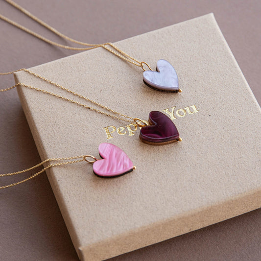 Love Grows Gold Necklace - Merlot Red Marble - THE BRISTOL ARTISAN