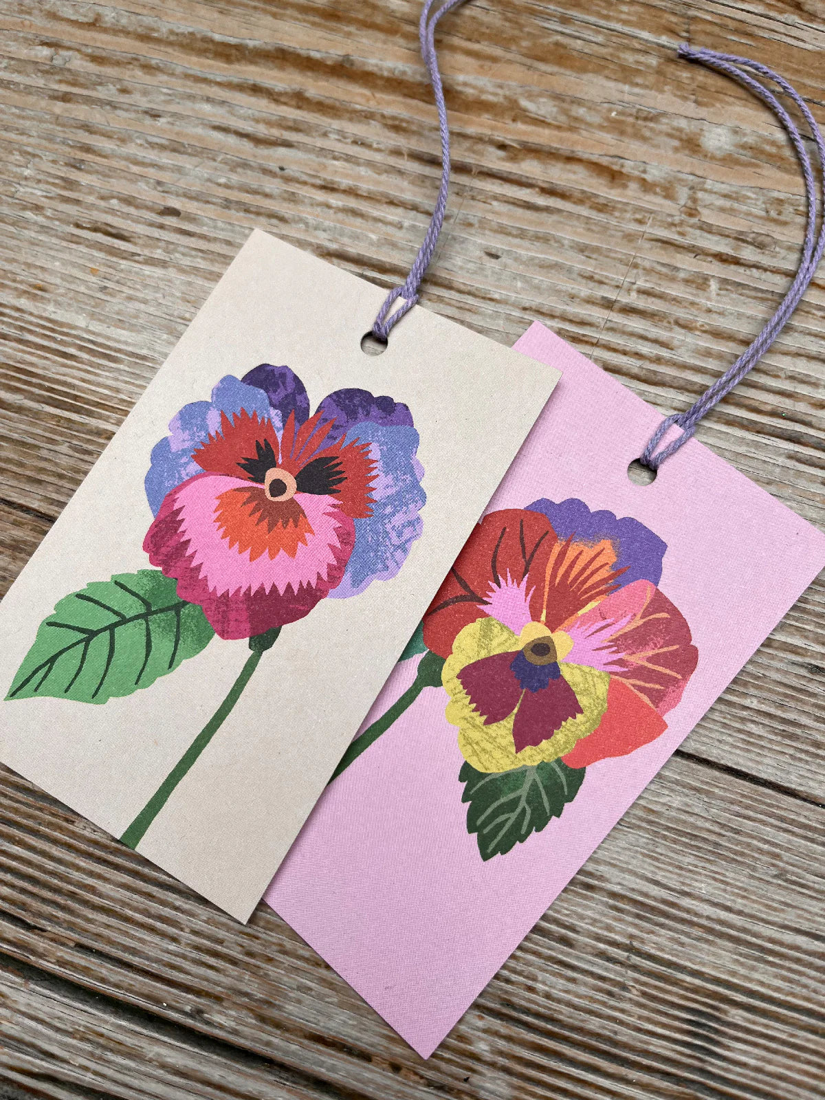 Pansy Gift Tags - Pack of 6 - THE BRISTOL ARTISAN