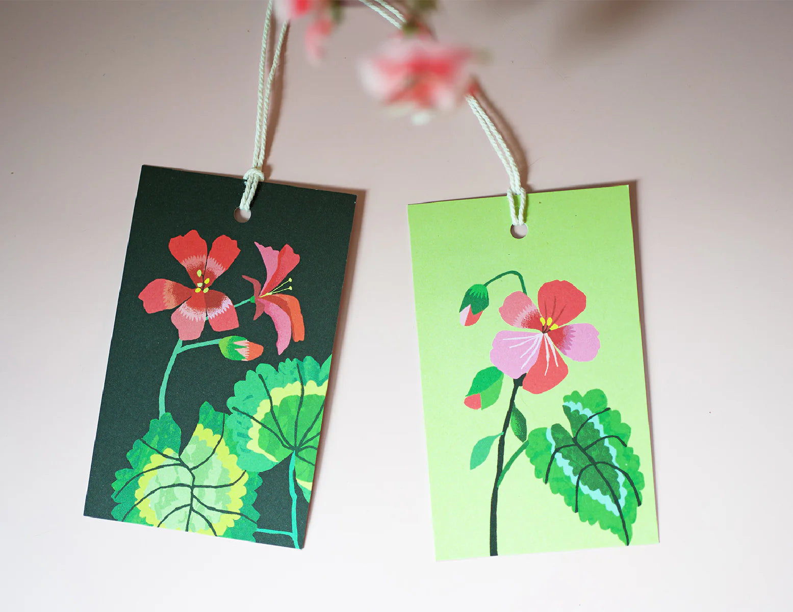 Geranium Gift Tags - Pack of 6 - THE BRISTOL ARTISAN