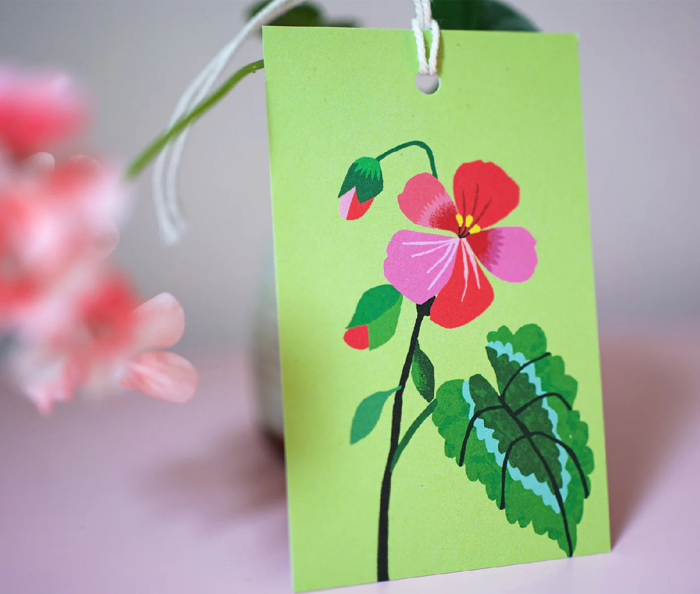 Geranium Gift Tags - Pack of 6 - THE BRISTOL ARTISAN
