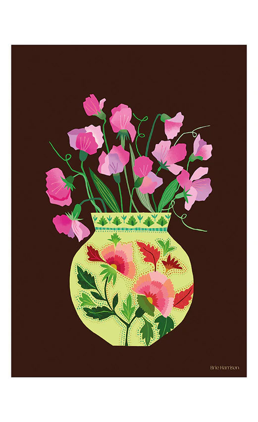 Brie Harrison Sweet Peas A3 Print - THE BRISTOL ARTISAN