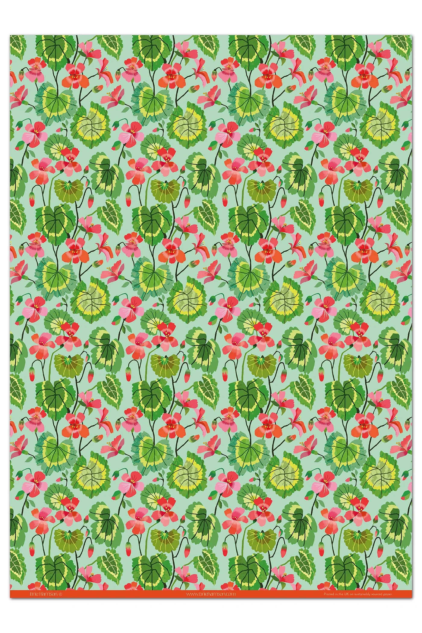 Gift Wrap - Geranium - THE BRISTOL ARTISAN