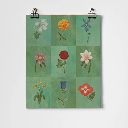 Green festival of flowers Art print - A3 - THE BRISTOL ARTISAN