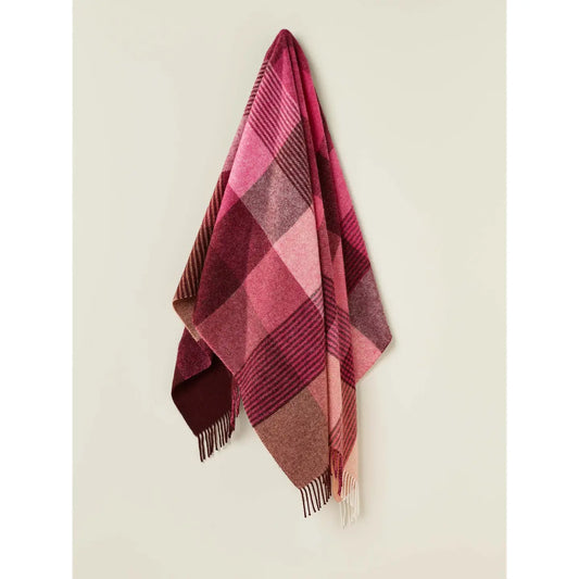 Lindsey Pure Wool Throw - Rasberry - THE BRISTOL ARTISAN