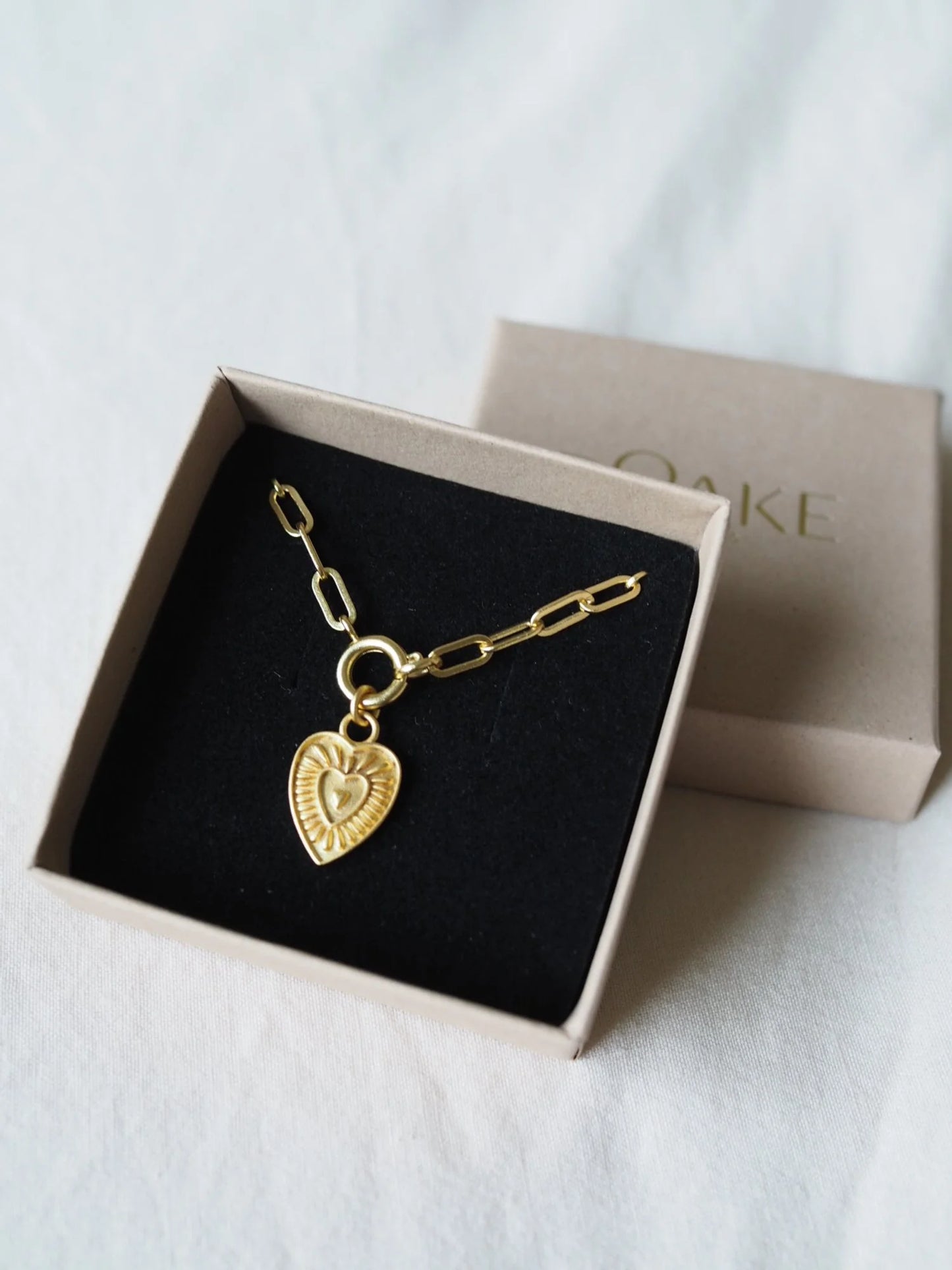 Love Heart Gold Charm Necklace - THE BRISTOL ARTISAN