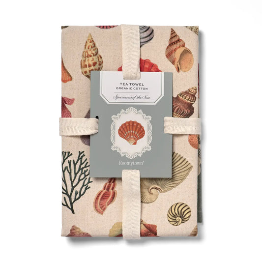 Organic Cotton Tea Towel - Specimens of the Sea - THE BRISTOL ARTISAN