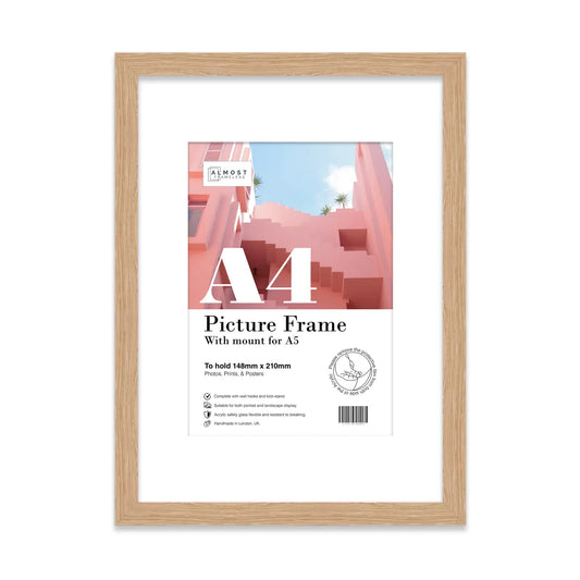 A4 Picture Frame - Oak Effect - THE BRISTOL ARTISAN