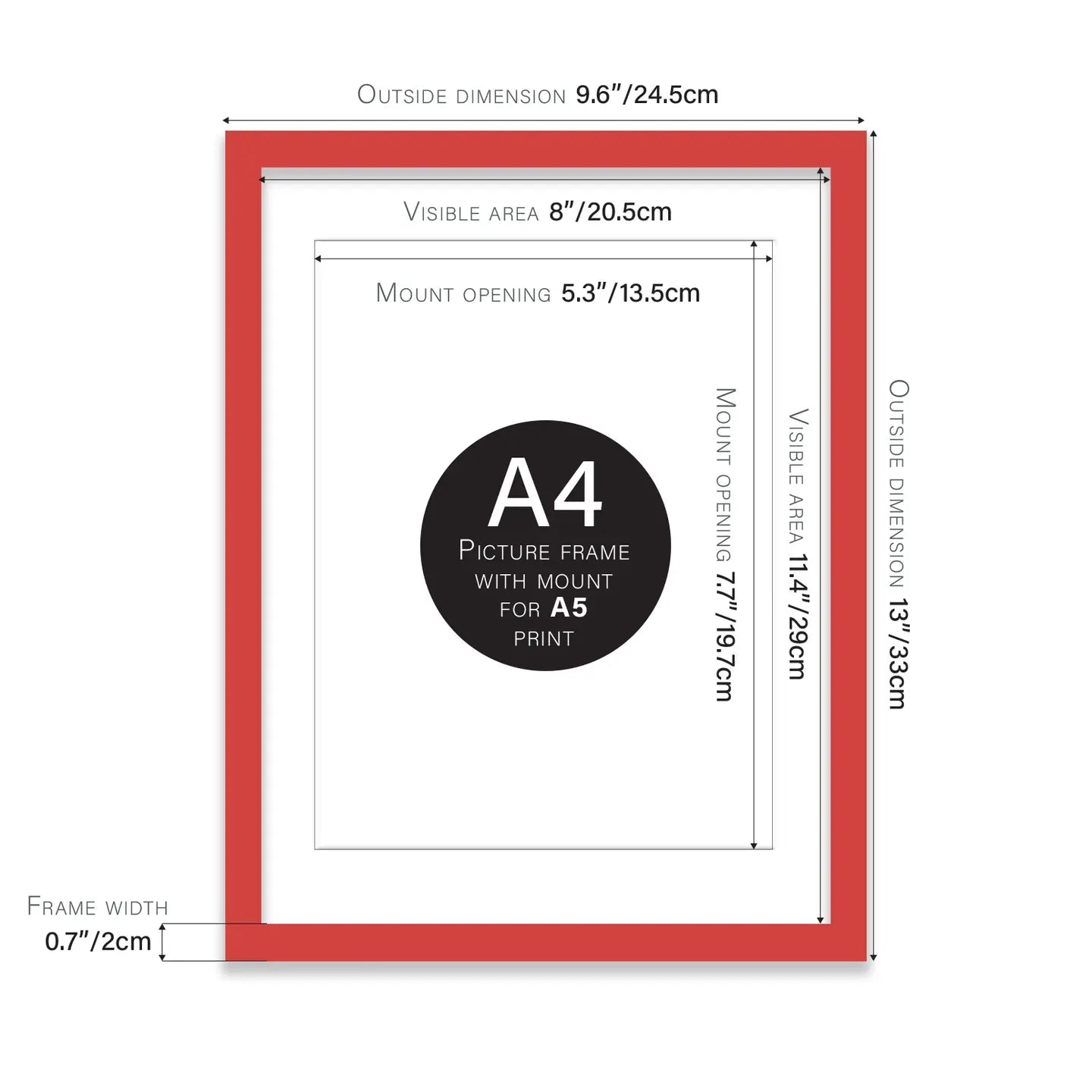 A4 Picture Frame - Red - THE BRISTOL ARTISAN