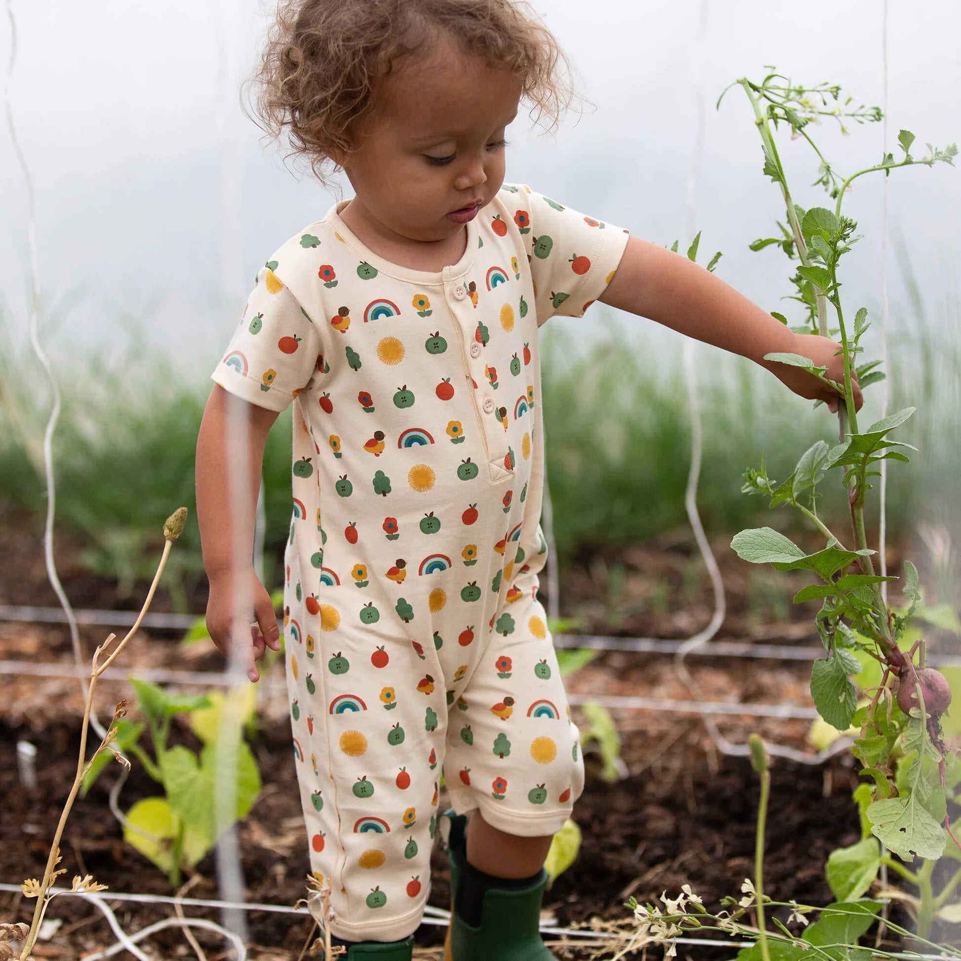 Vintage Rainbows Organic Romper - THE BRISTOL ARTISAN