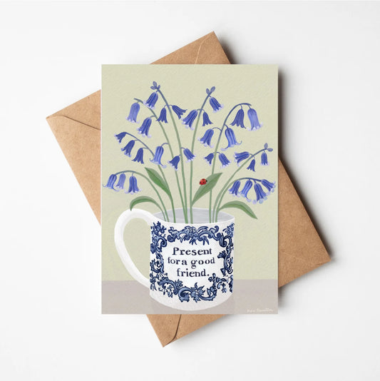 Bluebells in Friendship Cup Greetings Card - THE BRISTOL ARTISAN