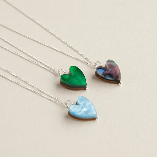 Love Grows Silver Necklace - Emerald Green - THE BRISTOL ARTISAN
