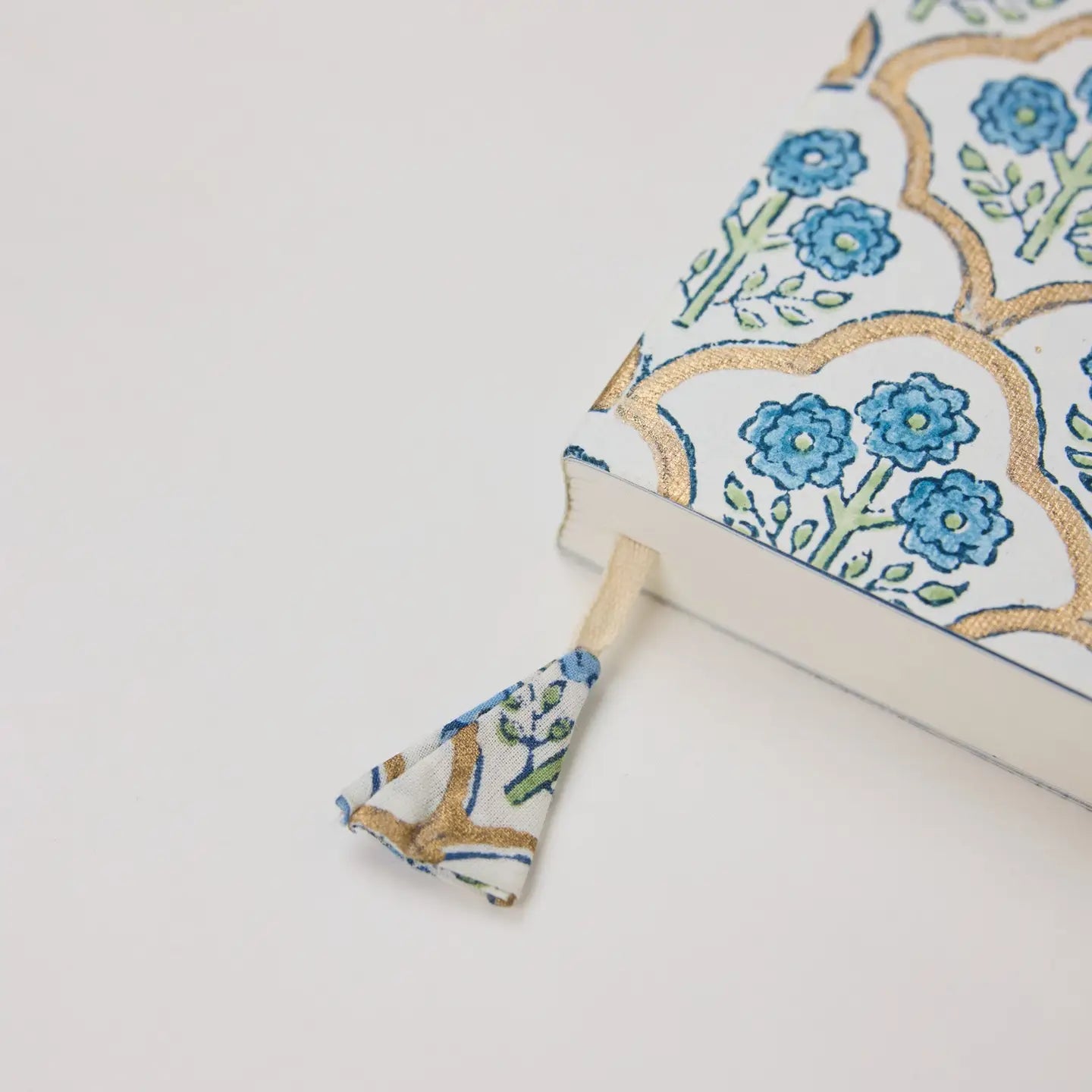 Block Printed Ruled A5 Notebook - Trellis Indigo - THE BRISTOL ARTISAN