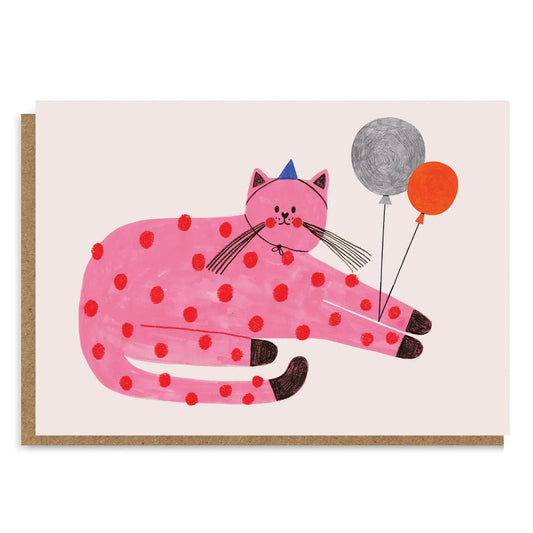 Pink Cat Birthday Card - THE BRISTOL ARTISAN
