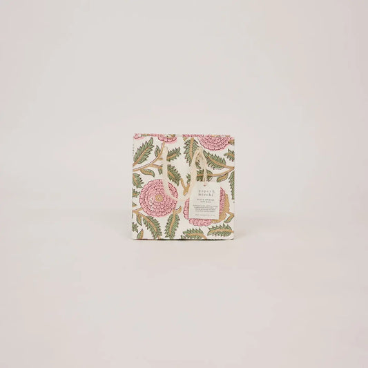 Hand Block Printed Small Gift Bag - Marigold Glitz Blush - THE BRISTOL ARTISAN