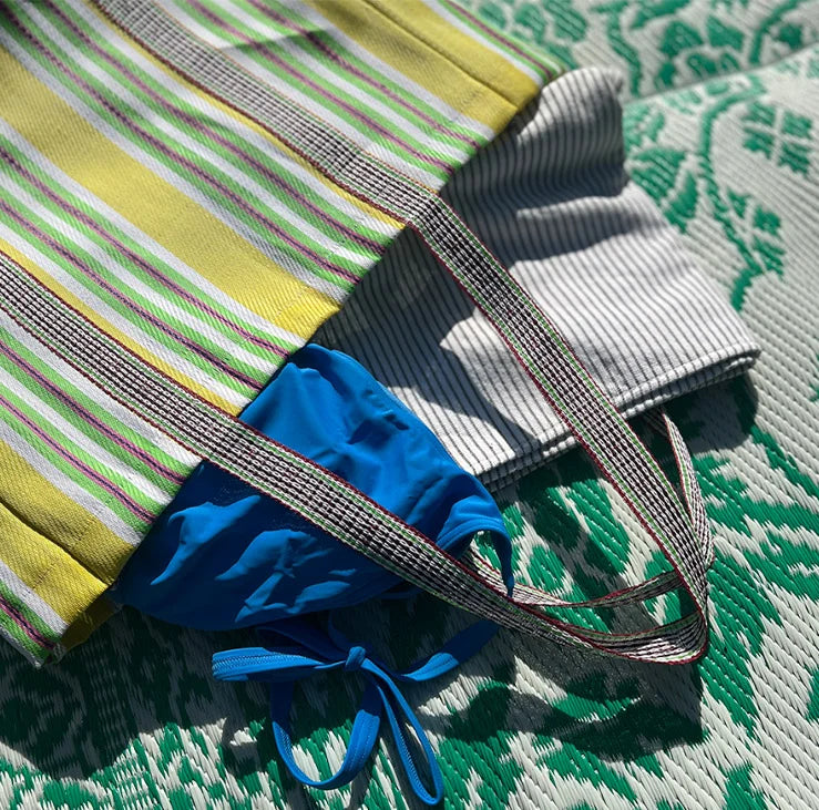 Recycled Woven Tote Bag - Beach