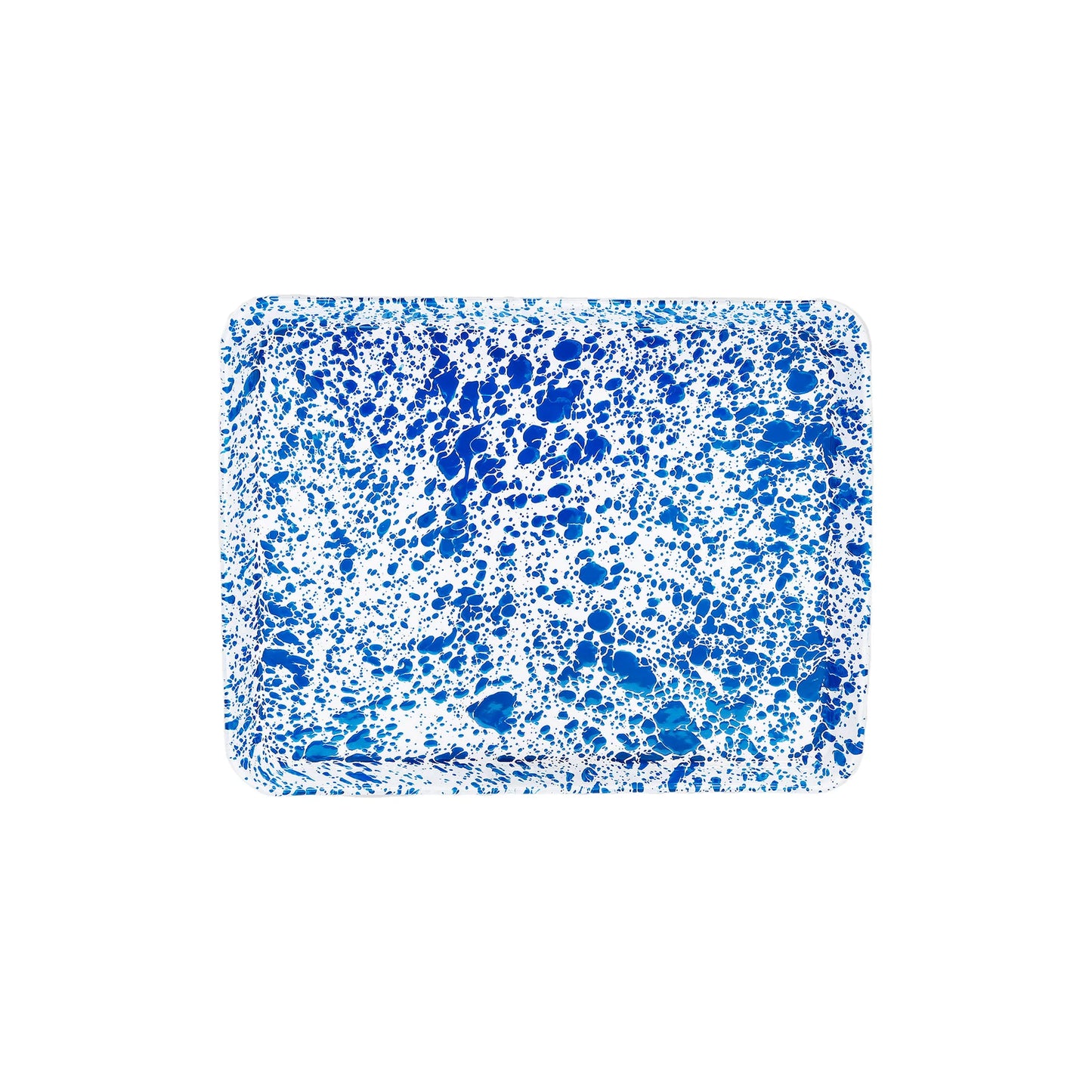 Blue Splatter Enamel Tray