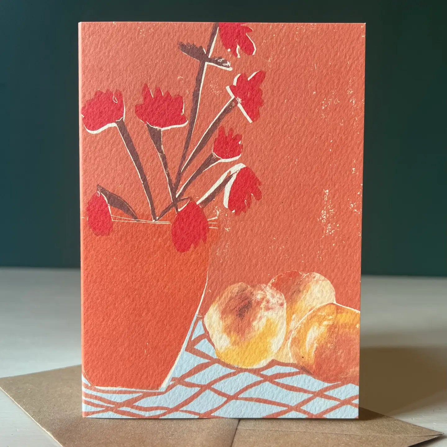 Peaches and Begonias Card