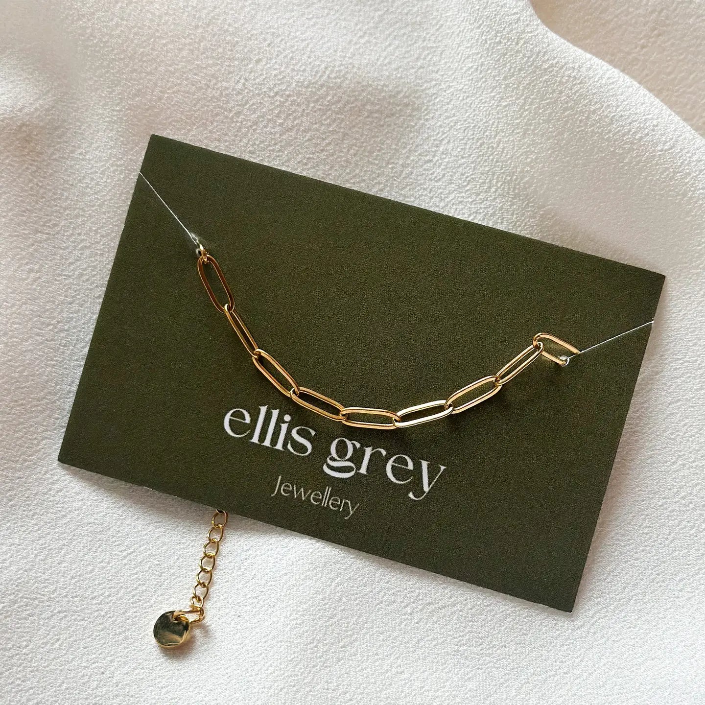 18k Gold Link Chain Adjustable Bracelet